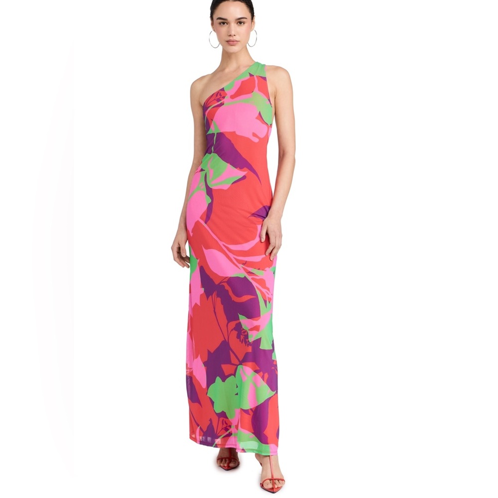 AFRM xs mesh red pink purple dress